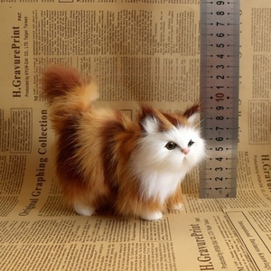 Lindo Peluche de Gato de Pelo Sintético Suave de 12 cm, Modelo de Gato Artificial, Juguetes de Peluche para Niños y Niñas, Regalo de Cumpleaños o San Valentín - Product Image 2