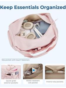 Sac de sport portable unisexe pour la gym et les voyages, grande capacité, en nylon imperméable, avec poche pour bouteille d'eau, fermeture éclair, léger - Product Image 2