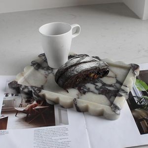 Bandeja de Mármol Pulido Económica para Cosméticos, Productos para el Cuidado de la Piel, Velas y Decoración del Hogar - Product Image 3