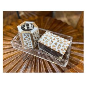 2026 Meilleure vente qualité artisanat acrylique plateau Mubkhar coffret luxe arabe Bakhoor brûleur d'encens de l'inde par - Product Image 1