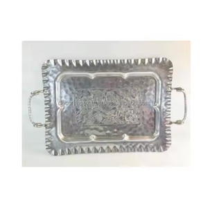 Plateau de service Design cerf plateau de service robuste Table décorative à la main en gros plateau en aluminium - Product Image 1