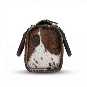 Sac de voyage mini Speedy vintage personnalisé en cuir véritable 100% avec fourrure, sac de week-end, sac de nuit, sac à main élégant pour affaires et voyages - Product Image 3