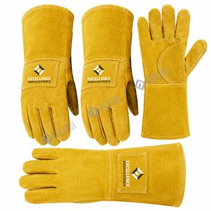Gants de soudage en cuir de protection, gants de travail résistants aux hautes températures pour la soudure, la fabrication, la construction et l'industrie - Product Image 6