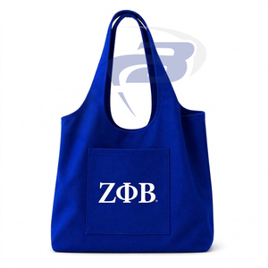 Sac fourre-tout en toile pour femme Zeta Phi Beta ZPB avec lettres grecques ZPB, design de logo personnalisé, compartiment pour ordinateur portable - Product Image 1