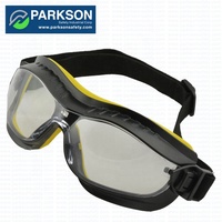 Lunettes de moto sportives avec logo personnalisé, lentilles interchangeables, lunettes de sécurité certifiées ANSI Z87.1 CE EN166, monture en PC noir/jaune, élastique