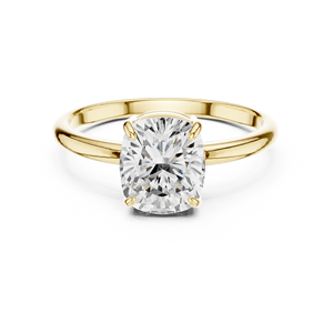 Yellow Gold <b>Cushion</b> Cut Diamond Solitaire <b>Ring</b> Women's Classic Engagement Jewelry - Product Image 2