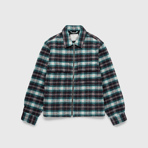 Wholesale Men's High Quality <b>Flannel</b> Hooded Front Logo Windproof Eco-Friendly Streetwear Plaid <b>Jacket</b> Standard Outerwear - Product Image 1