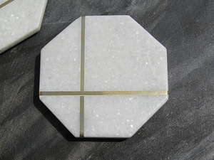 FAIZA CRAFT Luxury <b>Marble</b> <b>Coasters</b> Durable Eco-Friendly Round 4x4 Inches for Home & Office Use - Product Image 6