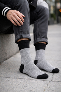 Crew <b>Socks</b> Solid Gray Cotton <b>Polyester</b> Breathable Knitted <b>Socks</b> Autumn Casual Adult Regular Length 2026 Latest <b>Socks</b> - Product Image 6