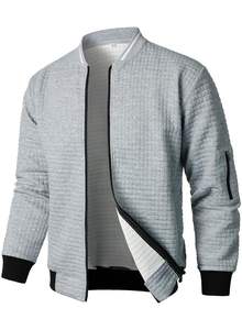 Chaqueta Universitaria Unisex Azul y Amarilla con Cierre de Botones Cubiertos, Diseño Sólido, Ropa Casual de Invierno, Tejido de Lana Resistente al Viento - Product Image 5