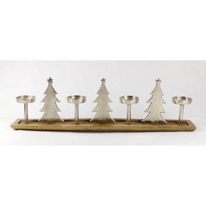Decoración Interior: Familia de Ciervos Plateados sobre Tronco de Madera, Adorno Navideño para Mesa, Artículos Decorativos para el Hogar, Adorno Festivo de Invierno - Product Image 6
