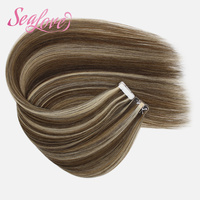 Extensions de cheveux en ruban adhésif PU de qualité supérieure 3x0,8 cm, balayage, cheveux vierges naturels, double épaisseur, pointes épaisses