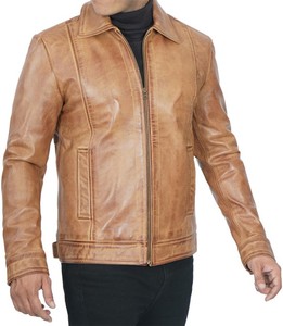 <b>Long</b> Sleeves Zip up Men's Winter New Fashion Solid Color <b>Leather</b> <b>Jackets</b> for Men - Product Image 2