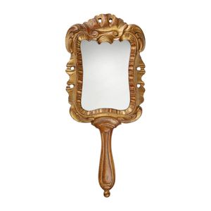 Espejo de mano de madera natural, espejo de belleza portátil con mango ergonómico de madera para salón y uso personal - Product Image 5