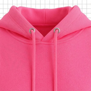 Ensemble sweat à capuche et short rose pour femme, coupe décontractée, au-dessus du genou, couleur unie, en polaire, 2 pièces, tenue printemps-été - Product Image 4