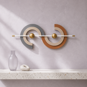 Décoration murale géométrique moderne en fer |   Sculptures contemporaines en métal abstraites en forme de cercle, décoration murale pour la maison, salon, chambre à coucher - Product Image 4