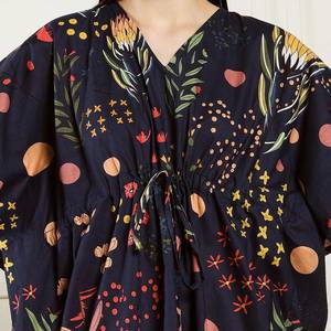 Robe kaftan en coton indien faite à la main, paréo de plage, coupe décontractée, kimono - Product Image 4