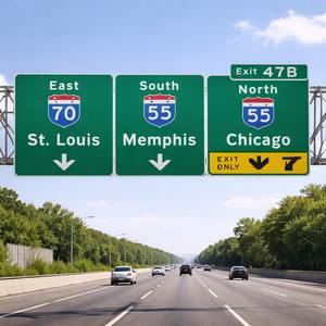 Panneaux de signalisation routière réfléchissants pour l'extérieur, panneaux de guidage routier, panneaux routiers en vrac HSB-450R, couleur et taille personnalisées - Product Image 2