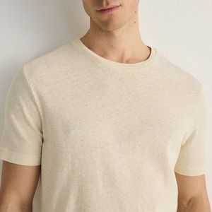 Camiseta de Manga Corta de Alta Calidad, Corte Regular, Mezcla de Lino y Algodón Premium, para Hombre - Product Image 6