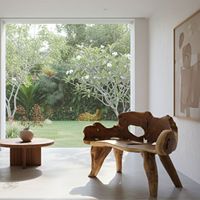 Chaises de console en racine de teck