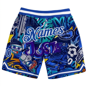 Shorts de basketball américains pour hommes, été, fins, amples, respirants, séchage rapide, sport, polyester, coupe courte, décontractés, imprimés par transfert thermique - Product Image 1