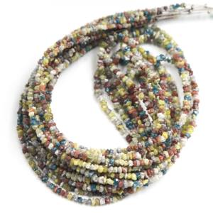 Perles brutes multi-diamants naturels non taillés 2-4 mm multicolores certifiées CMA pour la fabrication de bijoux - Product Image 2