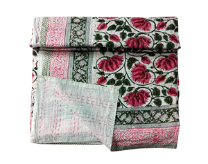 Juego de Cubrecamas de Algodón Kantha Hecho a Mano por Silkgram, Diseño Floral, Ecológico, Ligero, 300 Hilos, Personalizado, para Todas las Temporadas - Product Image 2