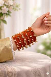 ชุดกำไลข้อมือแบบจุมกีหลากสีทองคำสไตล์แคชเมียร์สุดฮิตขายดีที่สุด เหมาะสำหรับงานแต่งงานและงานเลี้ยง ราคาขายส่งพรีเมียม - Product Image 2
