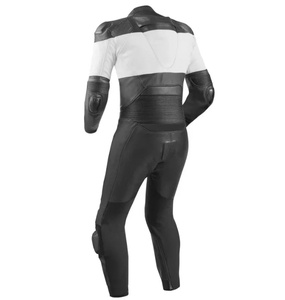 Combinaison de moto en cuir bicolore noir et blanc, une pièce, équipement de protection pour la conduite sur route, combinaison de moto personnalisée OEM - Product Image 2