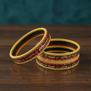 Ensemble de 12 bracelets ethniques floraux Crimson Fern Lac - Product Image 6