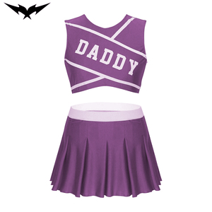 Conception sur mesure d'uniformes de cheerleading pour adultes, vente en gros, costumes de danse en spandex/polyester imprimés par transfert thermique avec logo personnalisé - Product Image 6