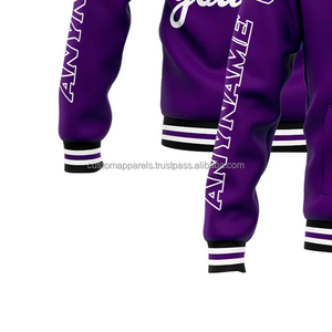 Chaqueta universitaria de estilo urbano personalizada al por mayor con cuello levantado de cultura callejera con logotipo bordado en la parte delantera, venta al por mayor, 2017 - Product Image 5