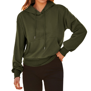 OEM Hot Selling <b>Women's</b> Winter Solid <b>Fleece</b> Cotton Hoodies Breathable Quick Dry Custom Logo Front Size Wholesale - Product Image 5