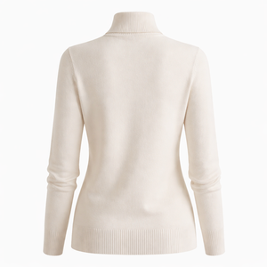 Wholesale Custom <b>Mock</b> <b>Neck</b> Turtleneck Sweater 100% Cotton - OEM Women's Cotton Knit <b>Tops</b> Manufacturer - Product Image 2