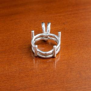 925 Sterling Silver Heart Shape 10mm Prong Pendant Setting Pre Notched Faceted Stone Semi Mount Jewelry - Product Image 4