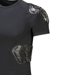 <b>Men</b> Athletic Short Sleeve <b>Padded</b> Compression <b>Shirt</b> Rib Guard Lightweight Short Sleeve <b>Padded</b> Base Layer <b>Padded</b> Jersey - Product Image 5