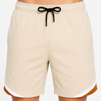 Ensemble T-shirt et short décontracté pour homme, style streetwear d'été, en coton beige, col rond, tricoté, respirant, léger, haute qualité