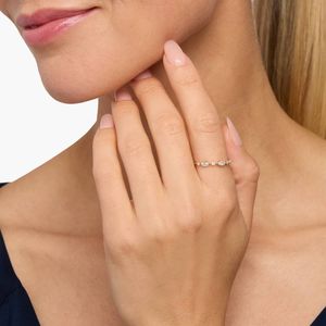 14K Yellow Gold Marquise Round Lab Grown Diamond Band <b>Ring</b> - Product Image 6