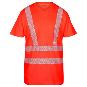 เสื้อยืดนิรภัยสีส้มสะท้อนแสง คอกลม แขนสั้น สำหรับผู้ชาย ระบายอากาศได้ดี ทรงปกติ ผ้าฝ้าย 100% - Product Image 5
