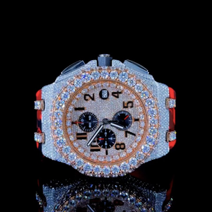 Montre unisexe la plus vendue, sertie de moissanite, avec fonction date automatique, montre de haute qualité avec diamants incolores, prix de gros - Product Image 1