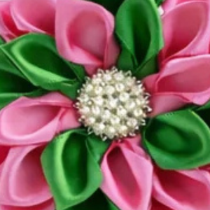 Pink and Green Flower <b>Brooch</b> Elegant Floral Lapel <b>Pin</b> Accessory for Women Fashion Decoration with Premium Fabric - Product Image 6