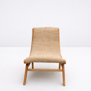 Silla de Descanso Enjoy Chair, Tejida con Fibra Natural, Estructura de Madera Hecha a Mano, Ecológica, Moderna, Minimalista, Mueble de Interior, Silla Relajante - Product Image 1