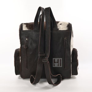 Mochila de cuero de vaca occidental bohemio de tendencia, pelo mecanizado a mano en la piel con decoración de piedra Concho, Correa cómoda ajustable - Product Image 4