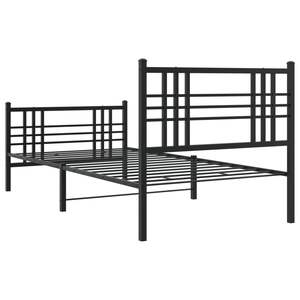 Base de Cama Doble de Acero Negro, Diseño Rectangular Tradicional, Serie de Camas Metálicas - Product Image 6