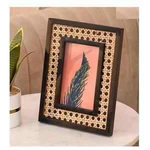 Antique Style Handmade Bamboo Eco-Friendly UV Printed Photo <b>Frame</b> Premium Quality Beautifully Decorative Carved Brass Inlay Work - Product Image 3