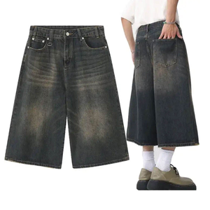 Custom Baggy Denim Shorts Jorts Baggy Denim <b>Jean</b> Shorts <b>Men</b> Ripped Distressed <b>Men's</b> Denim Shorts - Product Image 6
