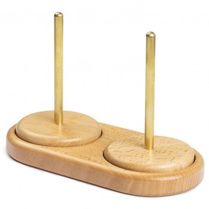 Wooden Double Yarn Holder Magnetic Rotating Yarn Ball Stand Anti Slip Knitting Crochet Rack <b>Desk</b> Organizer - Product Image 2