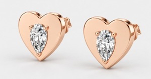 Pendientes de Diamante Cultivado en Laboratorio con Corte Corazón, Chapados en Oro, Plata de Ley 925, VVS1, para Mujer, Regalo para Bodas y Fiestas - Product Image 2