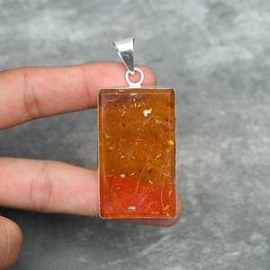 Colgante de Ámbar Báltico en Plata de Ley 925, Collar de Piedras Preciosas Hecho a Mano, Conjunto de Joyería Fina, Regalo para Ella en Fiesta de Compromiso - Product Image 4