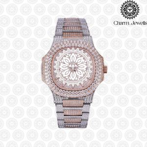 Montre de luxe Charm Jewells en acier inoxydable pour homme, mouvement mécanique analogique, boîtier de 42 mm, bracelet de 20 mm, fermoir pliant, date automatique, étanche - Product Image 6